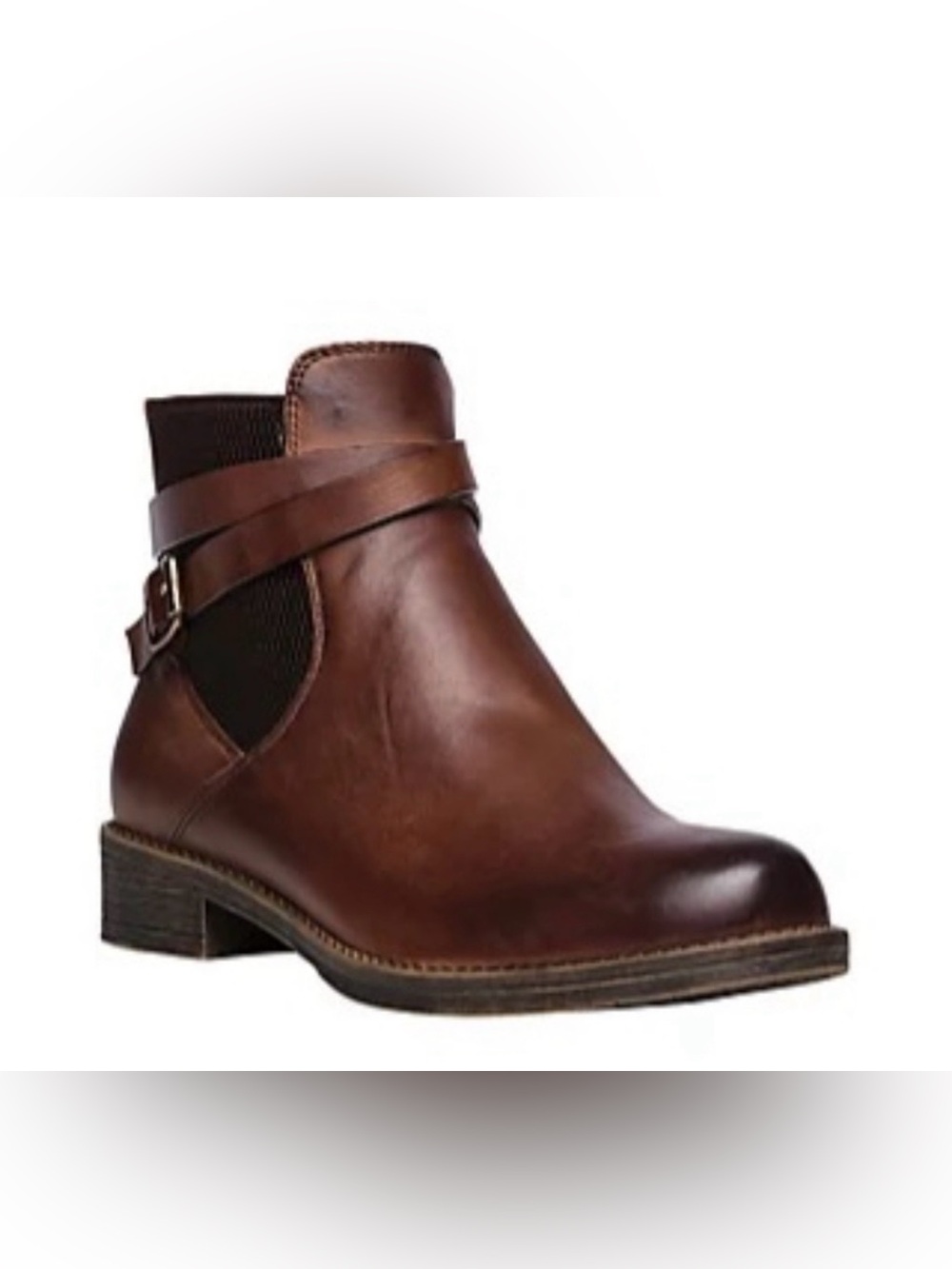 NIB Propet by Tory Burch Tatum Leather Buckle Brown Ombré Bootie - Size 6.5M